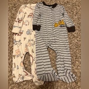 Set of 2 Construction Footie Sleepers - 9mon